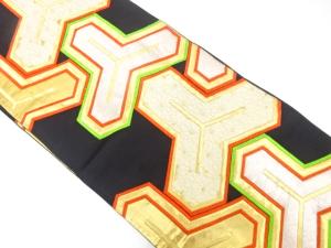 アンティーク　毘沙門亀甲織り出し袋帯（着用可）